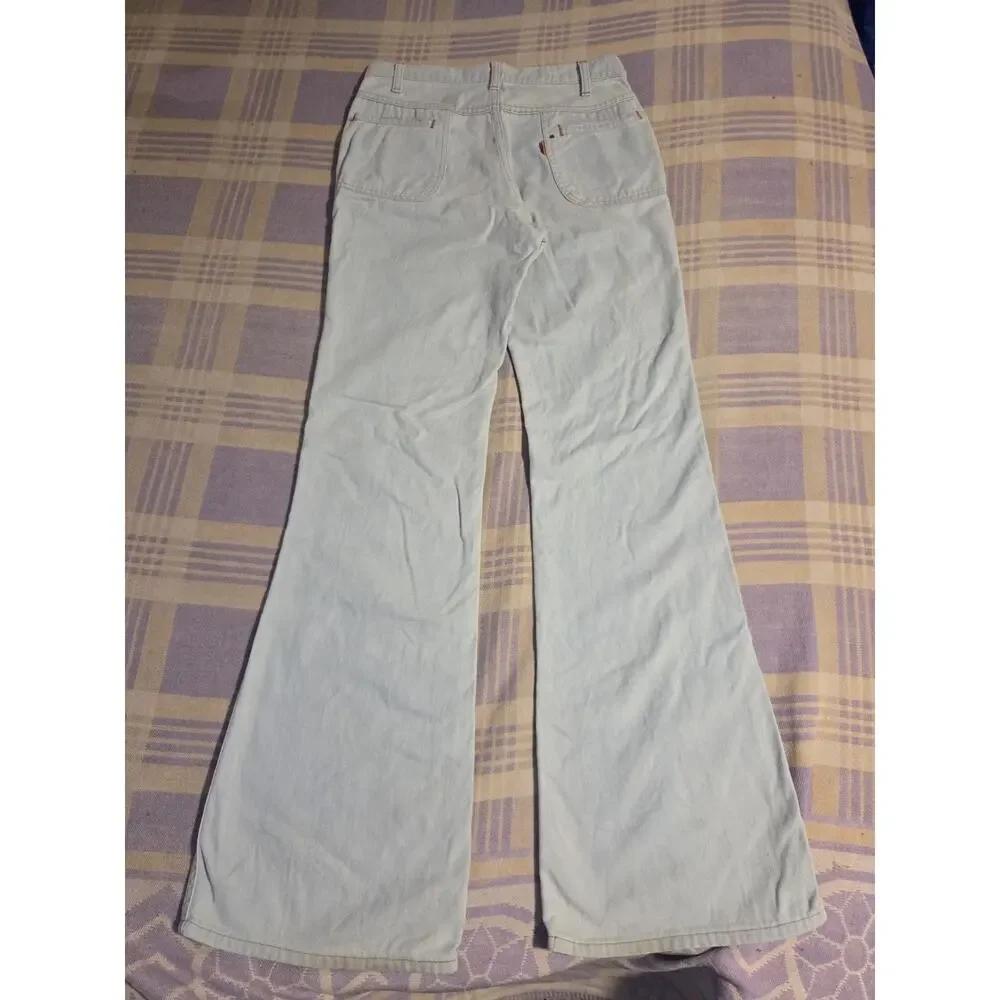 VTG 70s Orange Tab Levis Bell Bottoms Denim Blue Jeans 28 X 33 Light USA Flare